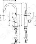 HANSGROHE - Talis M51 Dřezová baterie s výsuvnou sprškou, chrom 72813000