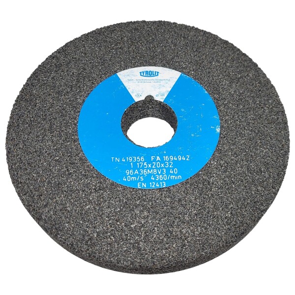Brusný kotouč na stolní brusku, 175x20mm, otvor 32mm, P36, 96A36M8VC40, Tyrolit
