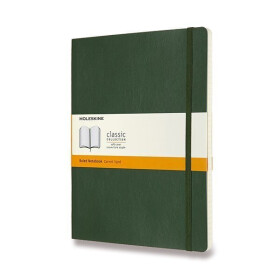 Zápisník Moleskine - měkké desky, XL, linkovaný - tm. zelený