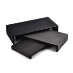 Set saténových podstavců na šperky - černý - 35~39 x 19,7 x 3~8 cm - 3 ks - výprodej