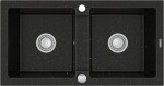 MEXEN Mario granitový dřez 2-miska 820x436 mm, černá kovové zlato 6504822000-75