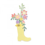 SIZZIX Thinlits vyřezávací kovové šablony - květy v holínce 17 ks