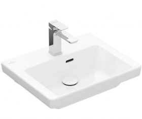 VILLEROY & BOCH - Subway 3.0 Umývátko 50x40 cm, s přepadem, otvor pro baterii, CeramicPlus, Stone White 437050RW