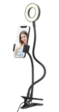C-TECH GEMBIRD / LED selfie kruh s držákem telefonu / USB napájení (LED-RING4-PH-01)