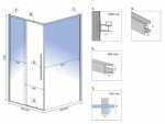 REA - Sprchový kout SOLAR - zlatý Brush 90x90 Bez sprchové vaničky REA-K9500