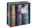 Washi pásky v boxu, 24 ks - fialové