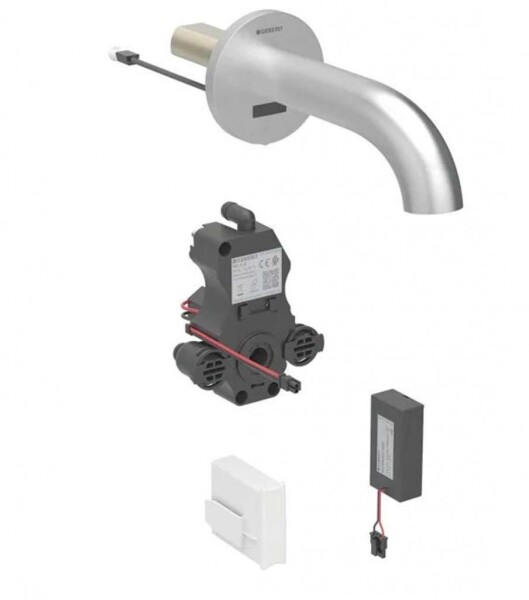 GEBERIT - Piave Elektronický umyvadlový ventil pod omítku, bateriové napájení, easy to clean, kartáčovaná nerez 116.283.SN.1