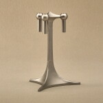 Stoff Nagel Designový svícen STOFF Nagel Stand Brushed Chrome, stříbrná barva, kov