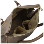 Luxusní dámská kožená kabelka na rameno Florentina, taupe