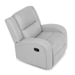 TV a relaxační křeslo, manuální polohování, potah stříbrná látka v dekoru kůže