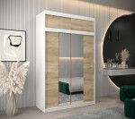 Šatní skříň Abi T1 s nástavcem Barva korpusu: Bílá, Rozměry: 250 cm, Dveře: Dub artisan