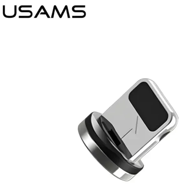 USAMS SJ157 stříbrná / Magnetický adaptér / Lightning / Bulk (SJ157USBTA)
