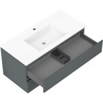 MEXEN/S - Orio koupelnová skříňka 100 cm s umyvadlem Otis, 2 zásuvky, grafit mat/bílá mat 91A10-10047-2-BFF66-W18M01