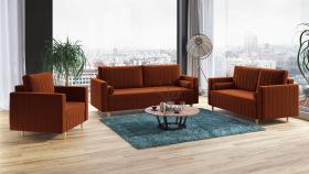 FRONTI Sedací souprava FIORELLO 3+2+1 oranžová - DREAM VELVET 202.42
