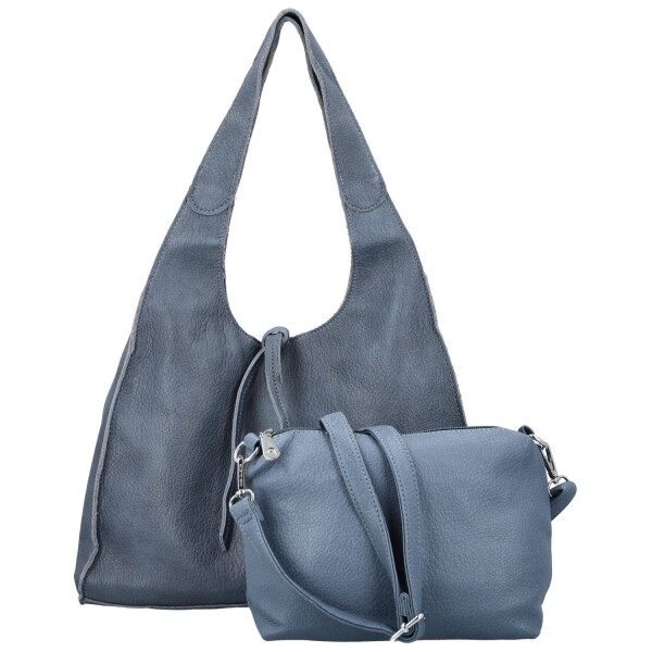 Trendy dámský koženkový set kabelek Winona, džínově modrý