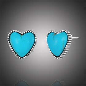 Stříbrné náušnice s tyrkysem Katherine, stříbro 925/1000, Tyrkysová