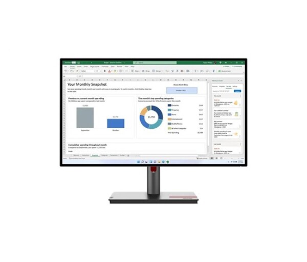 LENOVO LCD P27h-30 - 27'',IPS,matný,16:9,2560x1440,178/178,4ms,350cd/m2,1000:1,HDMI,DP,USB-C,USB Hub,RJ45,VESA,Pivot EDF_1280388
