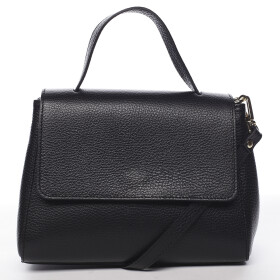 Atraktivní kožená kabelka do ruky Fátima, černá