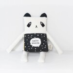 Wee Gallery Hračka z organické bavlny Flippy Friend Panda, béžová barva, černá barva, bílá barva, textil