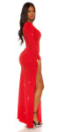 Sexy KouCla RedCarpet Glitter Kleid štěrbina na noze