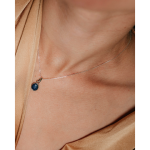 LUNICA Stříbrný náhrdelník OVAL SAPPHIRE 0985