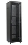 XtendLan 47U/600x600 černý / Stojanový rozvaděč / 19" / perforované dveře a záda (PER-47U-66-BLACK-P)