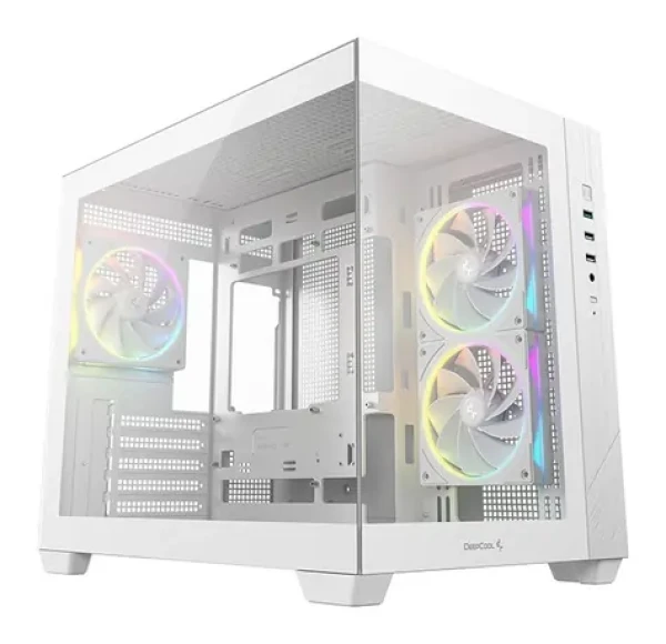 DEEPCOOL CG330 3F bílá / PC skříň / mATX / Bez zdroje / Temperované sklo (R-CG330-WHNGM3-G)