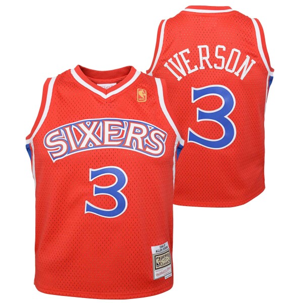 Mitchell & Ness Dětský dres Philadelphia 76ers NBA Allen Iverson #3 1996-97 Youth Swingman Červená (YOUTH)