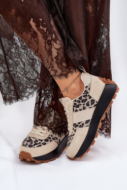 Zamšové Dámské Sneakersy Na Platformě Panther Vinceza 66793 Béžové 38