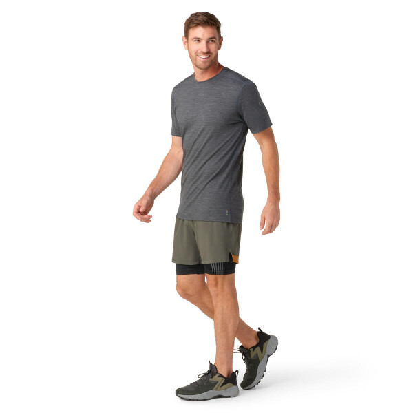 Pánské merino tričko s krátkým rukávem SMARTWOOL Men's Merino Short Sleeve Tee Boxed, Iron Heather velikost: XL