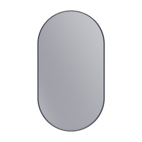 Erga Oval, oválné zrcadlo 50x90cm, černý rám, ERG-V01-OVAL-5090-BK