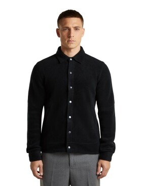 Pánské merino mikina ICEBREAKER Mens Merino 800 RealF Classic Pile Shacket, Black velikost: L