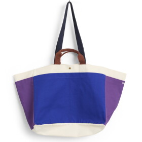 HAY Bavlněná taška Weekend Bag M Electric Blue Multi, modrá barva, textil