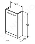 IDEAL STANDARD - i.Life S Umyvadlová skříňka, 410x740x205 mm, 1 dvířka, matná bílá T5005DU