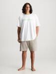 Pánské pyžamo NM2471E bílo/béžové - Calvin Klein L