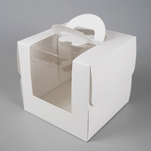 Cake star dortová krabice LILI bílá s okénkem a úchytem 21 x 21 x 20cm