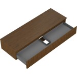MEXEN/S - Rivel koupelnová skříňka pod umyvadlo 140 cm s deskou, 1 šuplík, reliéf , ořech 91A20-14023-1-BFC86