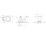 KERASAN - RETRO WC mísa s nádržkou, spodní odpad, bílá-bronz WCSET17-RETRO-SO