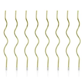 PartyDeco Svíčky Vlnky zlaté 14 cm 8 ks
