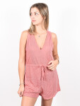 RVCA RIGHTEOUS ROMPER POMPEI RED dámské plátěné kraťasy - S