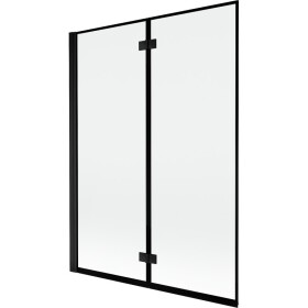 MEXEN - MIST vanová zástěna 130x150 cm 6mm 2-s, černá, okraj, levá 8A9-130-002-70-70-L