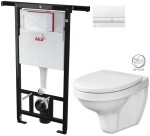 ALCA Předstěnový instalační systém s bílým tlačítkem M1710 + WC CERSANIT DELFI + SOFT SEDÁTKO AM102/1120 M1710 DE2