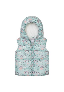 Vesta dívčí nylonová Puffa podšitá microfleecem, Minoti, 12GILET 18, modrá - 80/86 | 12-18m