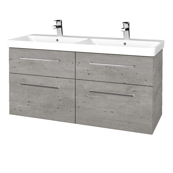 Dřevojas - Umyvadlová skříňka Q MAX SZZ4 120 - D01 Beton / Úchytka T04 / D01 Beton 332143E