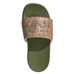 Dětské žabky / nazouváky Adilette Comfort Jr ID8029 Zelená s hnědou - Adidas zeleno-hnědá 32