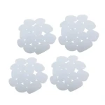 MSV GALETS sada 4 protiskluzových podložek ve tvaru oblázků bílá / PVC / 12 x 13 cm (3700703952152)