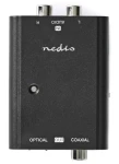 Nedis převodník analogového audia na digitální černý / Audio převodník / 2x RCA - RCA + Toslink (ACON2508BK)