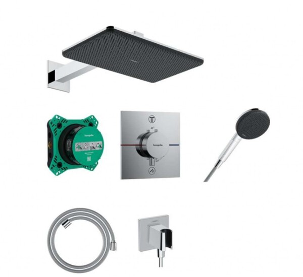 HANSGROHE - Raindance Alive Q Sprchový set s termostatem pod omítku, s tělesem, 21x34 cm, 3 proudy, chrom 24620000