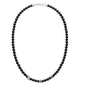 Pánský korálkový náhrdelník Stefano - 6 mm onyx, Černá 47 cm