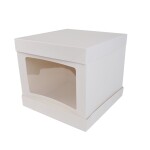 Cake star dortová krabice bílá s okénkem (33 x 33 x 30 cm)